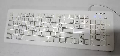 MACALLY - USB Wired Keyboard White (For Mac) Model: MKEYX - Tested & Working * • $9