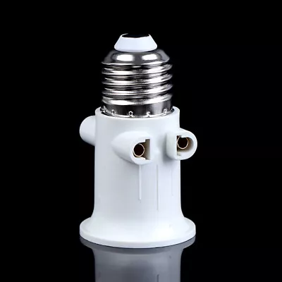 AC100-240V E27 Bulb Adapter Lamp Holder Base Socket Conversion With EU Plug W02 • £2.54