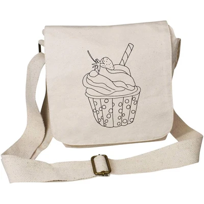£11.99 • Buy 'Strawberry Cupcake' Small Cotton Canvas Messenger Bag (MS00016100)