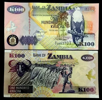 Zambia 100 Kwacha Banknote World Paper Money UNC Currency Bill Note • $2.75