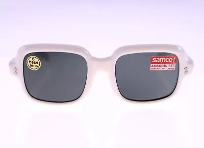 Samco Italian White Acetate Unisex Sunglasses - Circa 1960s/1970s-NEW-Weight • $101.89