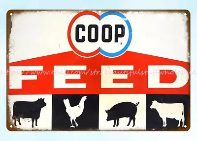 $18.89 • Buy Old Reproductions For Sale Coop Feed Farm Barn Livestock Metal Tin Sign