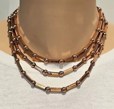 Vintage Renoir Copper Necklace Triple Strand Signed • $35