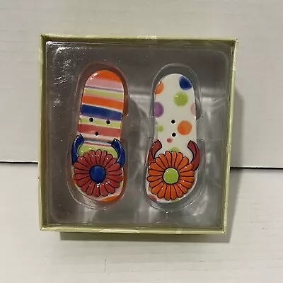 Ceramic Flip Flop Salt And Pepper Set By Cape Shore 2007 Jill Seale • £13.51