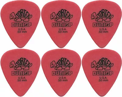 $4.90 • Buy 6 X Jim Dunlop Tortex Standard .50MM Gauge Guitar Picks 418R Red