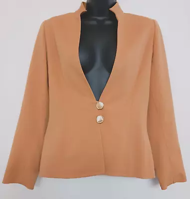Antonia Gold Lined Woman's 2 Button Blazer Career Work See Measurements • $21.99