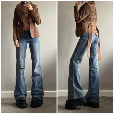 £45 • Buy Vintage Y2k Short Afghan Coat, 2000s New Look, Brown, Size S 6/8