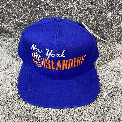 Vintage New York Islanders Snapback Hat NHL 100% Wool 90s NWT Deadstock NOS • $59.95