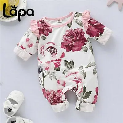 £7.79 • Buy Newborn Baby Girls Floral Romper  Outfit Clothes Jumpsuit Playsuit Bodysuit Set