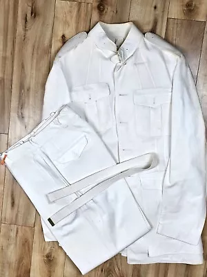 Vintage US Marine Corps White Dress Shirt + Pants + Belt • $110