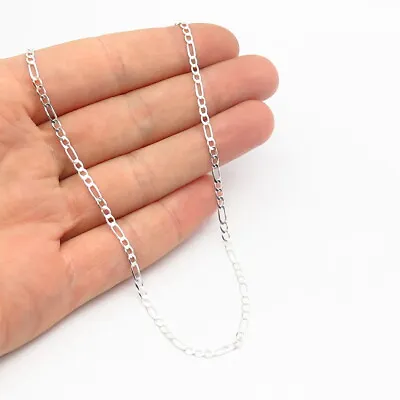 925 Sterling Silver Italy Figaro Chain Necklace 18  • $24.99