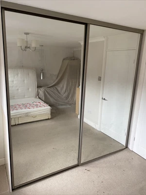£0.99 • Buy Mirrored Wardrobe Sliding Doors, Used, Tall, Mirror, Not Ikea, No Reserve,