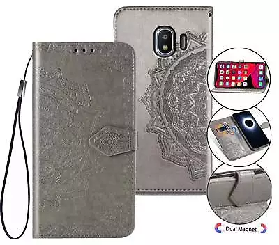 Galaxy J2 Pro 2018 Sm J250 Wallet Case Embossed Pu Leather Half Mandala • $7.50