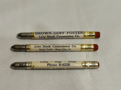 Lot Of 3 Vintage Bullet Pencils Sioux City Iowa • $18.95