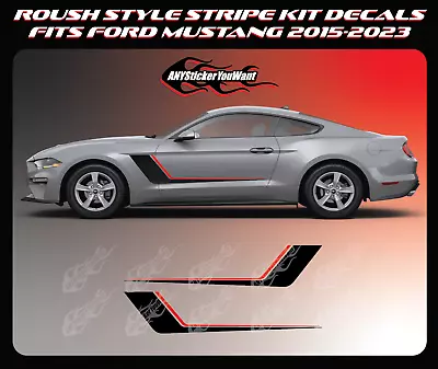 X2 2 Tone Roush Style Stripe Kit Vinyl Decals Fits Ford Mustang 2015-2023 • $79.99