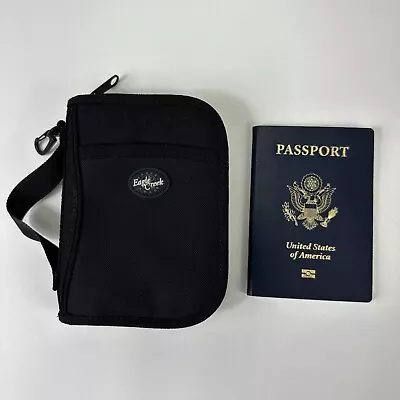 Eagle Creek Zip Clip-On Travel Organizer Wallet Passport Holder Black • £13.49