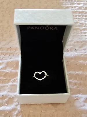 $20 • Buy Pandora Stirling Silver Love Heart Ring Size 48 Genuine