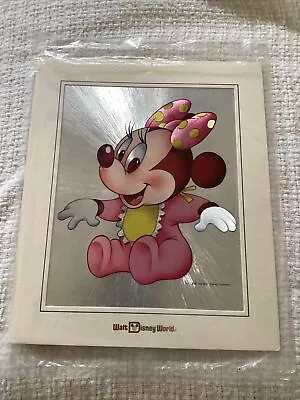 Vtg Disney World Baby Minnie Mouse Dufex Silver Foil Print 8”x10” • $6