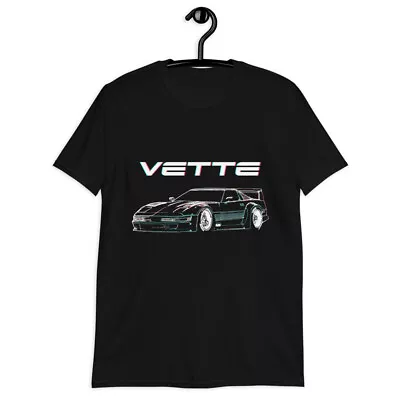 Corvette C4 80s Aesthetic Custom Line Art Short-Sleeve Unisex T-Shirt • $27