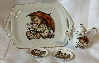 Vintage Miniature Porcelain Partial Tea Set M.J. Hummel + Little Red Riding Hood • $17.95