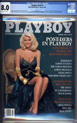 Playboy (Vol 39) #3 - CGC 8.0 (VF)  1992  - Anna Nicole Smith Cover • $79