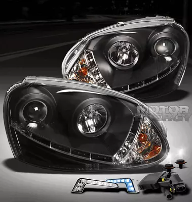 06-09 Vw Golf Gti R32 Jetta Black Projector Head Lights Lamp+blue Drl Led+6k Hid • $300.95