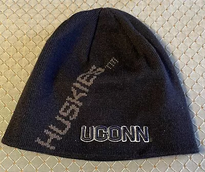 UConn Huskies Navy Knit Beanie Winter Hat Cuffless ~ Top Of The World Towcap.com • $15