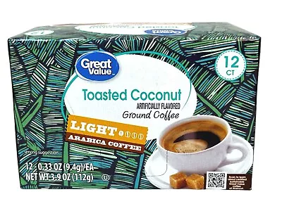 Great Value Toasted Coconut Light Roast Coffee K Cups 3.9 Oz • $7.84