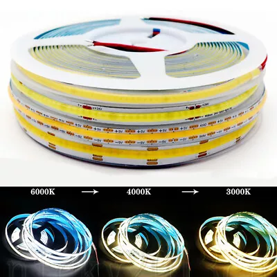 Large Chip 12V 24V COB FOB LED Flexible Strip Light Ra90 Linear Tape Wholesale • $1.68