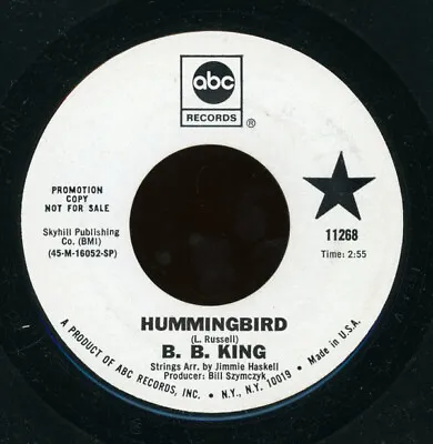 B.B. King - Hummingbird / Ask Me No Questions 1970 7  Single Promo ABC Records • $4.55
