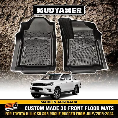 Front MUDTAMER 3D Custom Floor Mats For Toyota HILUX AUTO SR SR5 ROGUE 2015-24 • $199