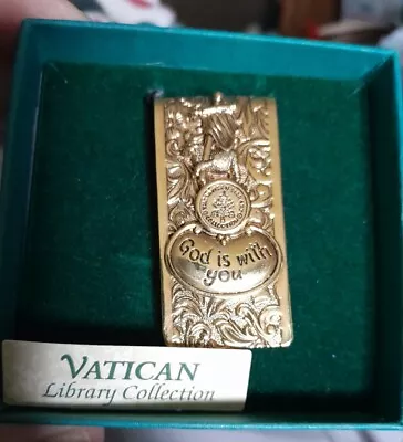 Vatican Library Collection Gold Tone God Is With You Money Clip NEW • $19.99