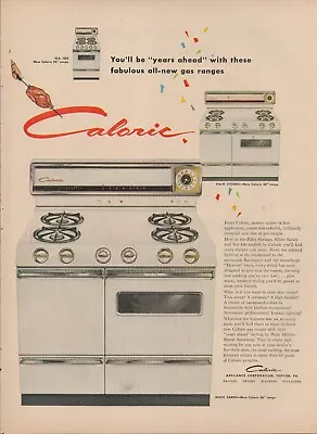 1955 Caloric Appliance Ranges Stove Tears Ahead With Gas Vintage Print Ad • $9.99