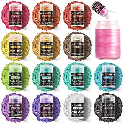 Aheroi Edible Glitter Set 15 Colors Luster Dust 15Pcs Multicolor-Style2  • £50.23
