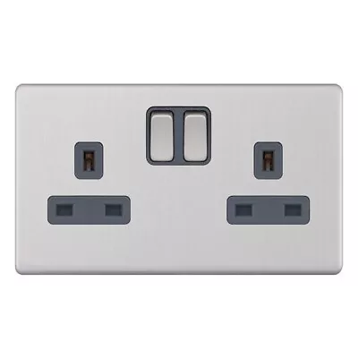 £6.99 • Buy SelectRic 5MPLUS-322 Polished Chrome Double Socket Cover Plate