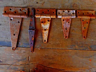 Salvaged For Restoration 5 Various Vintage Hinges Barn Gate Antique Hardware  • $29.24