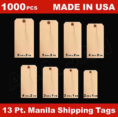 1000 Manila 13 Pt. Inventory Shipping Hang Price Tags PRE-WIRED #12345678 • $44.95