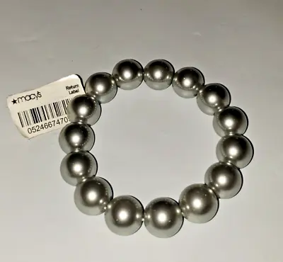 New With Tag Gray Pearl 14mm Strand Bracelet Macy's 8  • $15