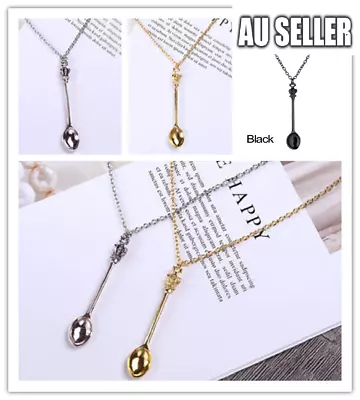 $3.99 • Buy Mini Crown Spoon Necklace Pendant Charm Festival Cutlery Royal Tea Party Gift 