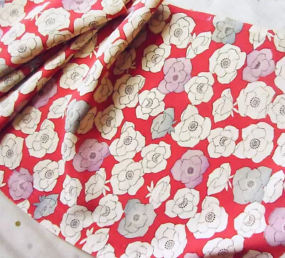 Vintage Japanese Kimono Wedding Silk Fabric Piece Falling Blossom Flowers 53ins • £4.99