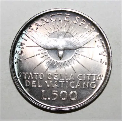 S12 - Vatican 500 Lire 1958 Brilliant Uncirculated Silver Coin - Sede Vacante • $56.77