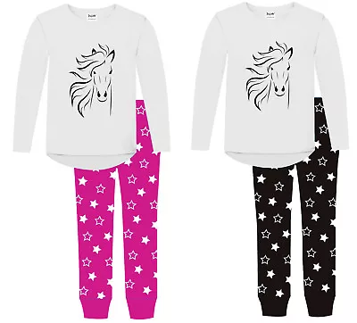 Jujak Girls Palomino Horse Pyjamas Long Pjs Made In England • £19.99