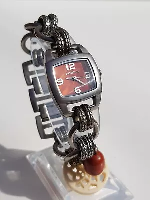 Fossil Es 1790 Charm Bracelet Watch 7  End To End 23 X 30 Mm Stainless Case • £26