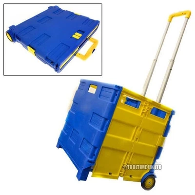 £24.95 • Buy Large Folding Shopping Trolley Cart Foldable Rolling Car Boot Storage Box 40kg
