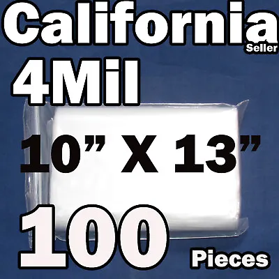 4Mil 100 Reclosable 10  X 13  Zip Bags Clear Poly 10x13 Plastic Lock Able  4 Mil • $25.95