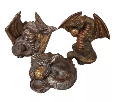 Vintage 1996 Ceramic Fantasy Dragon Figurines Gare Inc - Lot Of 3 • $35