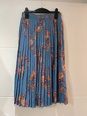 Zara Floral Pleated Midi Skirt S • £8