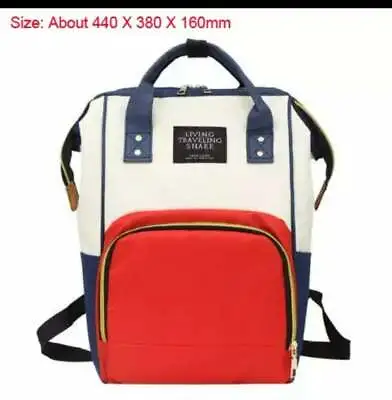 Diaper Bag Baby Care Backpack For Mom Mummy Maternity Wet Bag Waterproof (Red-W) • £15.99