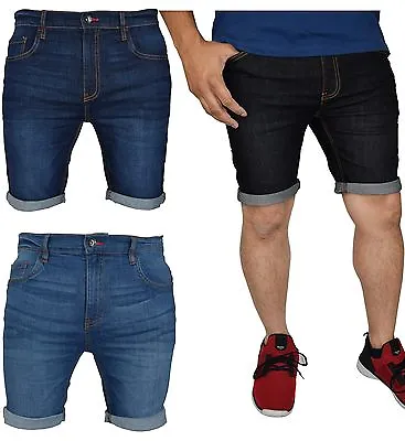£15.99 • Buy Mens Denim Chino Shorts Super STRETCH Skinny Slim Summer Half Pant Cargo Jeans
