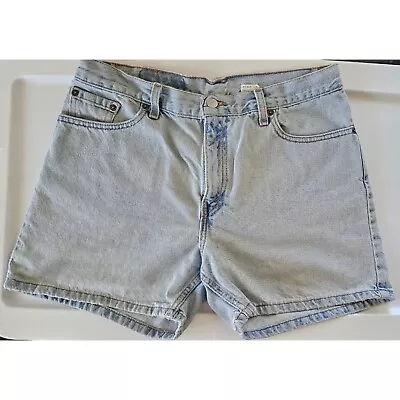 Womens Vintage Levi's 555 Guys Fit Shorts Sz 12 Mis Light Wash Demin  • $20